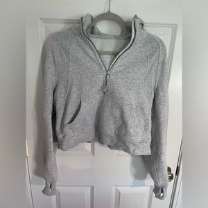 Lululemon lemon gray oversized scuba full zip hoodie jacket size XS/S